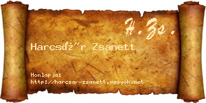 Harcsár Zsanett névjegykártya